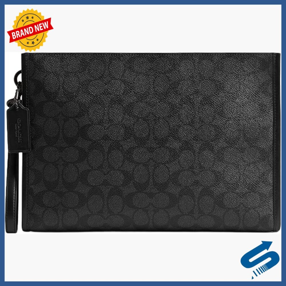 Leather Canvas Travel Pouch with Wrist Strap and Card Slots